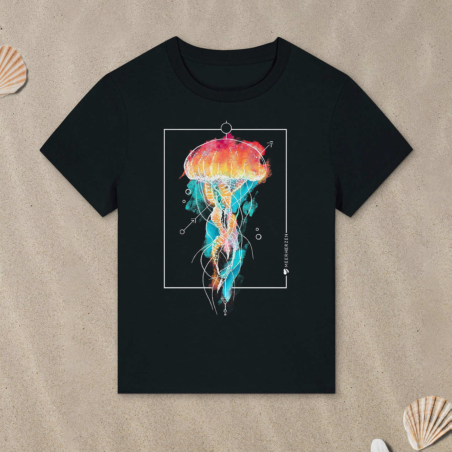 Aquarell Qualle II - Ladies Organic Shirt - Meerherzen