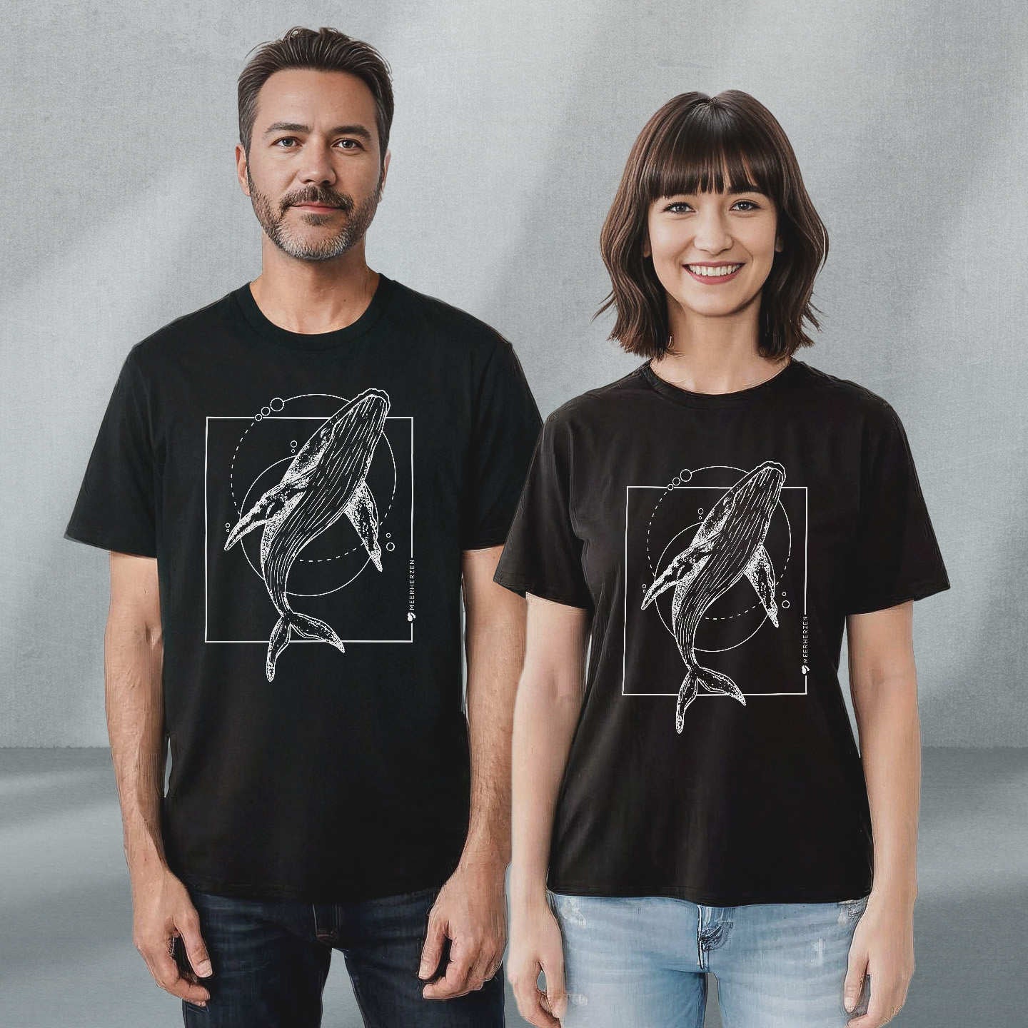Zeichnung Buckelwal III - Organic Shirt