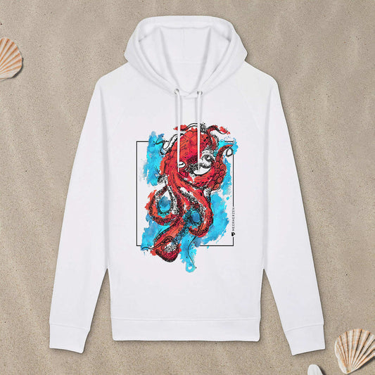 Aquarell Tintenfisch I - Organic Fashion Hoodie