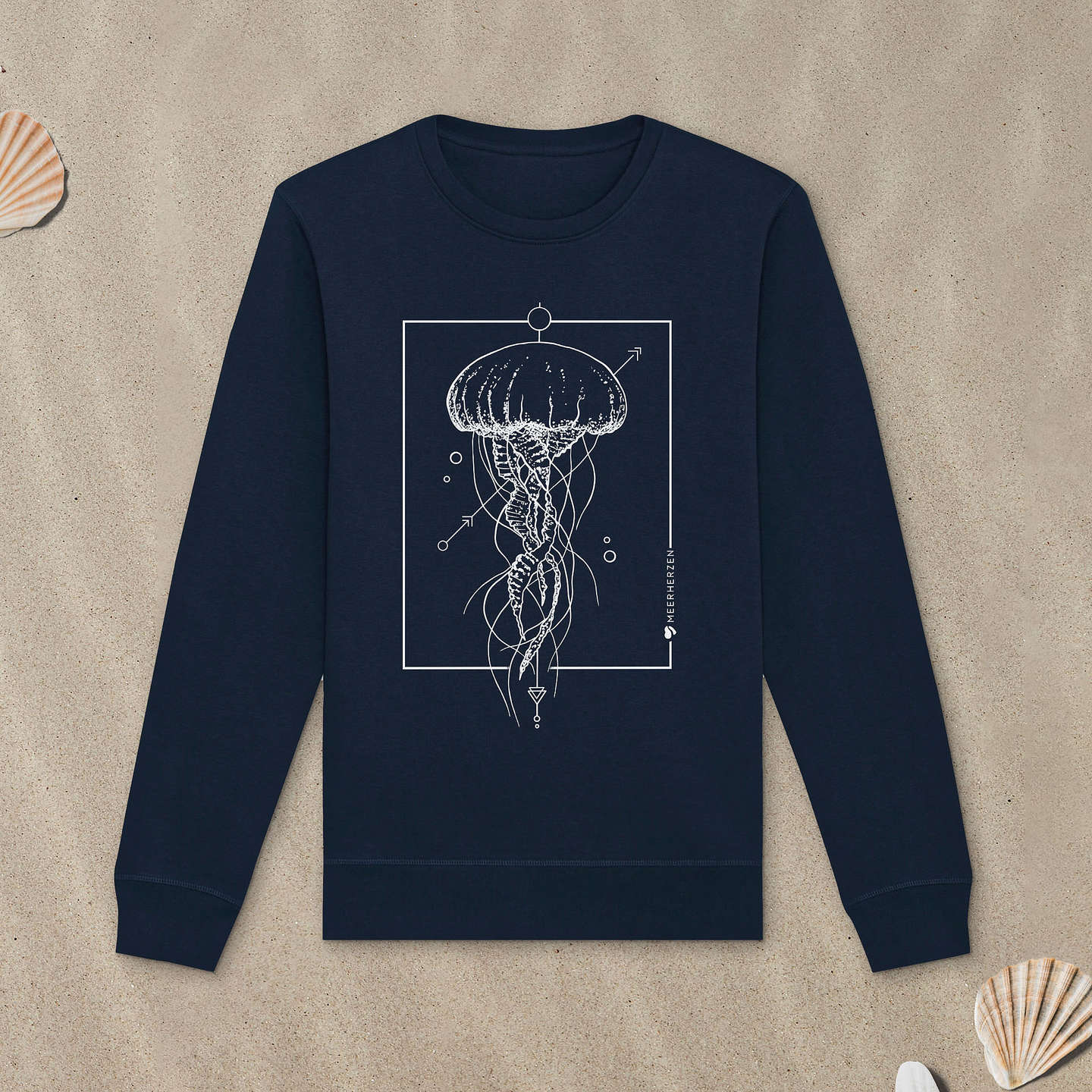 Zeichnung Qualle III - Organic Sweatshirt